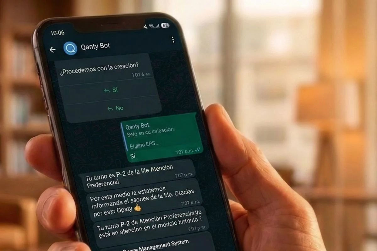 Chatbot interface on a mobile phone